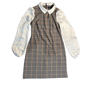 Tommy Hilfiger plaid white long sleeve dress size 10